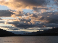 Sunset over Muncho Lake